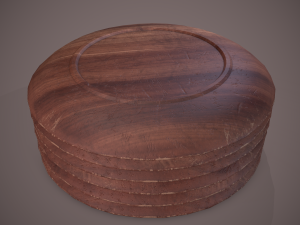 Medieval tavern wooden plate Modèle 3D