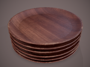 Medieval tavern wooden plate Modèle 3D