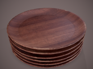 Medieval tavern wooden plate Modèle 3D
