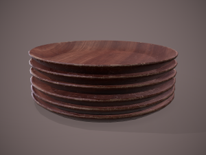 Medieval tavern wooden plate Modèle 3D