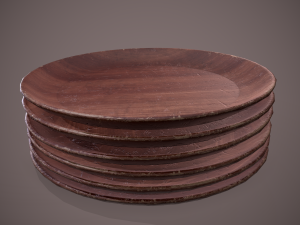 Medieval tavern wooden plate Modèle 3D