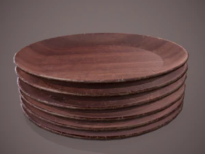 Medieval tavern wooden plate 3D Model