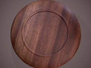 Medieval tavern wooden plate 3D Model