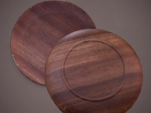 Medieval tavern wooden plate 3D Model