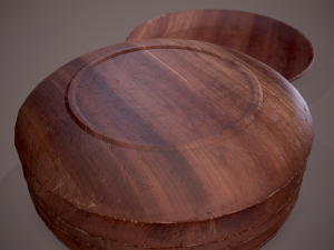Medieval tavern wooden plate Modèle 3D