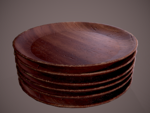 Medieval tavern wooden plate Modèle 3D