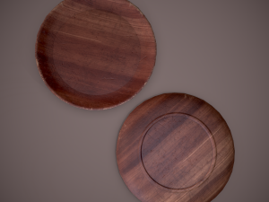 Medieval tavern wooden plate Modèle 3D