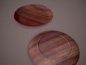 Medieval tavern wooden plate Modèle 3D