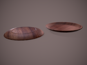 Medieval tavern wooden plate Modèle 3D