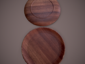 Medieval tavern wooden plate Modèle 3D