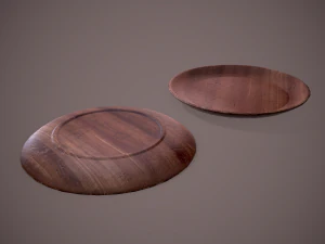 Medieval tavern wooden plate 3D Model