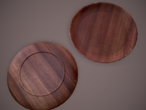 Medieval tavern wooden plate Modèle 3D
