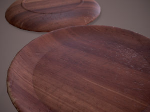 Medieval tavern wooden plate Modèle 3D