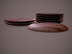 Medieval tavern wooden plate Modèle 3D