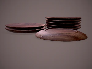 Medieval tavern wooden plate 3D Model