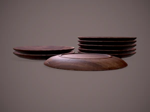 Medieval tavern wooden plate 3D Model