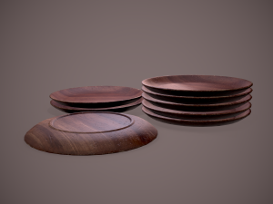 Medieval tavern wooden plate Modèle 3D