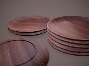 Medieval tavern wooden plate Modèle 3D