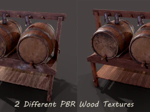 Wine barrels and holder 3D Model