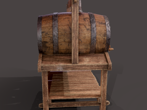 Wine barrels and holder 3D Model