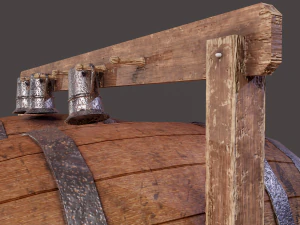 Wine barrels and holder 3D Model