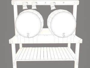 Wine barrels and holder 3D Model