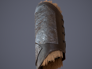 Viking fur lined bracers 3D Model