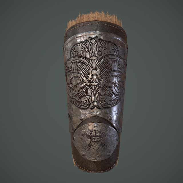 Viking fur lined bracers 3D Model .c4d .max .obj .3ds .fbx .stl .blend 