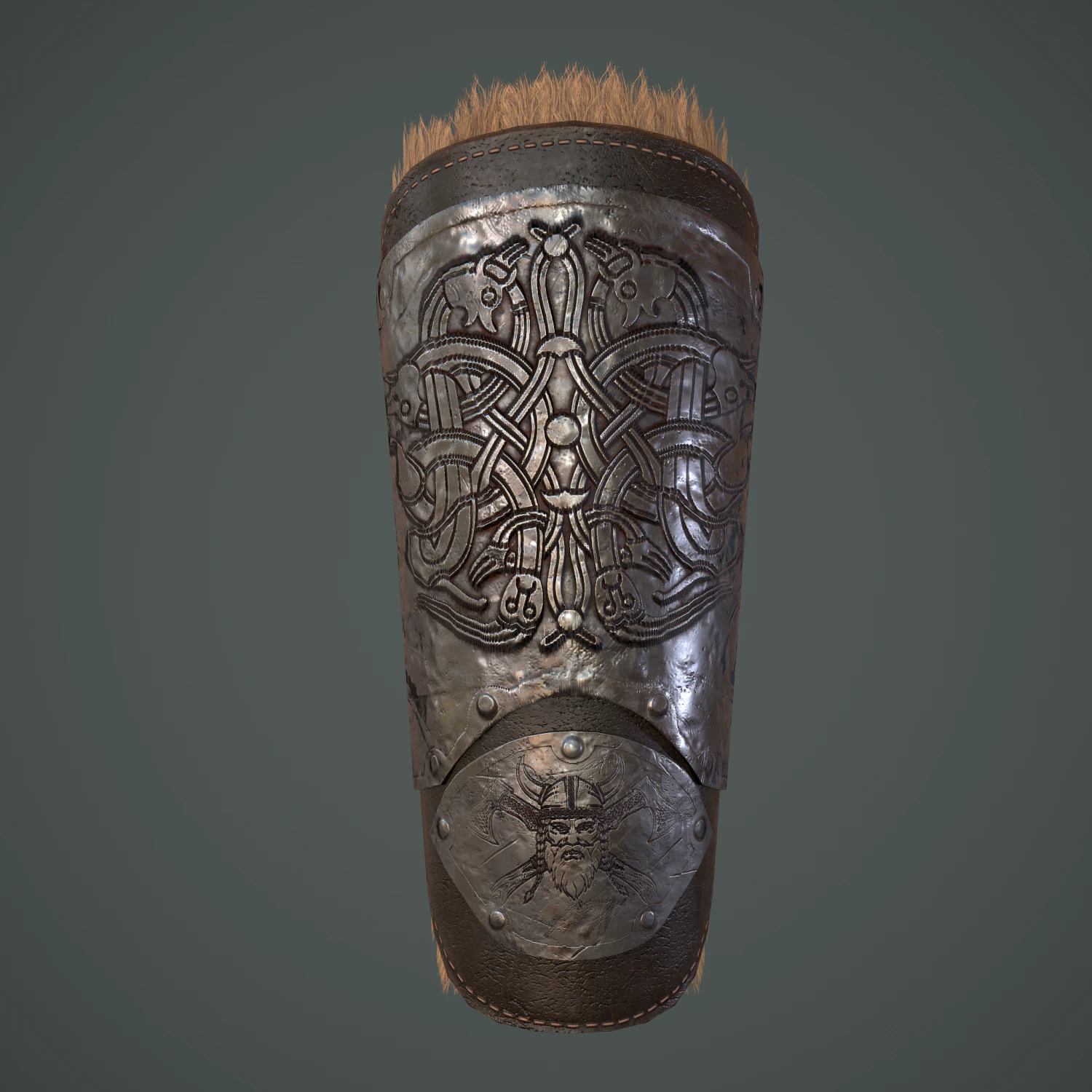 Viking fur lined bracers 3D Model .c4d .max .obj .3ds .fbx .stl .blend 