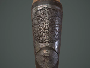 바이킹 모피 안감 팔보호구 3D 모델