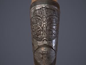 Viking fur lined bracers 3D Model