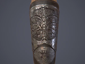 Viking fur lined bracers 3D Model
