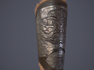 Viking fur lined bracers 3D Model