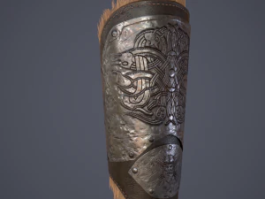 Viking fur lined bracers 3D Model