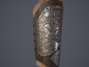 Viking fur lined bracers 3D Model