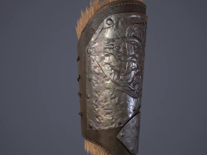 Viking fur lined bracers 3D Model