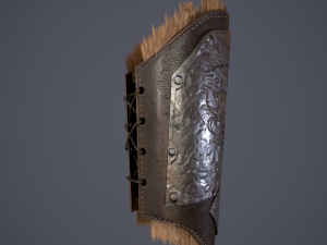 Viking fur lined bracers 3D Model