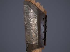 Viking fur lined bracers 3D Model