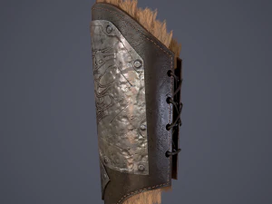 Viking fur lined bracers 3D Model