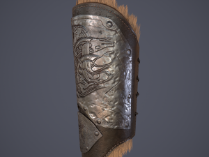Viking fur lined bracers 3D Model
