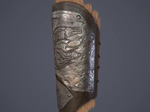 Viking fur lined bracers 3D Model