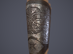 Viking fur lined bracers 3D Model