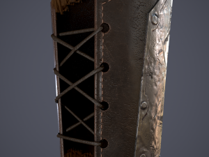 Viking fur lined bracers 3D Model