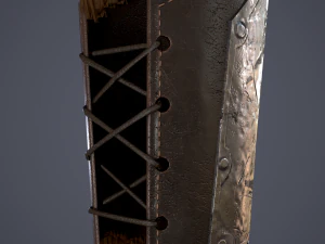 Viking fur lined bracers 3D Model