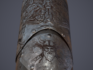 Viking fur lined bracers 3D Model