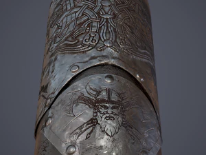 Viking fur lined bracers 3D Model