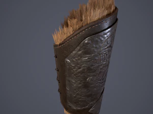 Viking fur lined bracers 3D Model