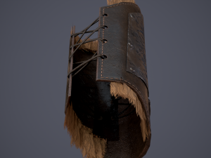 Viking fur lined bracers 3D Model