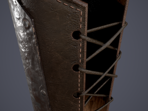 Viking fur lined bracers 3D Model