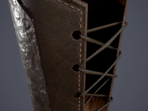 Viking fur lined bracers 3D Model